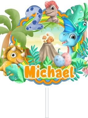 DINOSAUR CAKE TOPPER 3D l PERSONALIZED ASSEMBLED